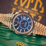 ROLEX SKY-DWELLER 336935 42MM 18K ROSE GOLD JUBILEE FLUTED BLUE DIAL B&P